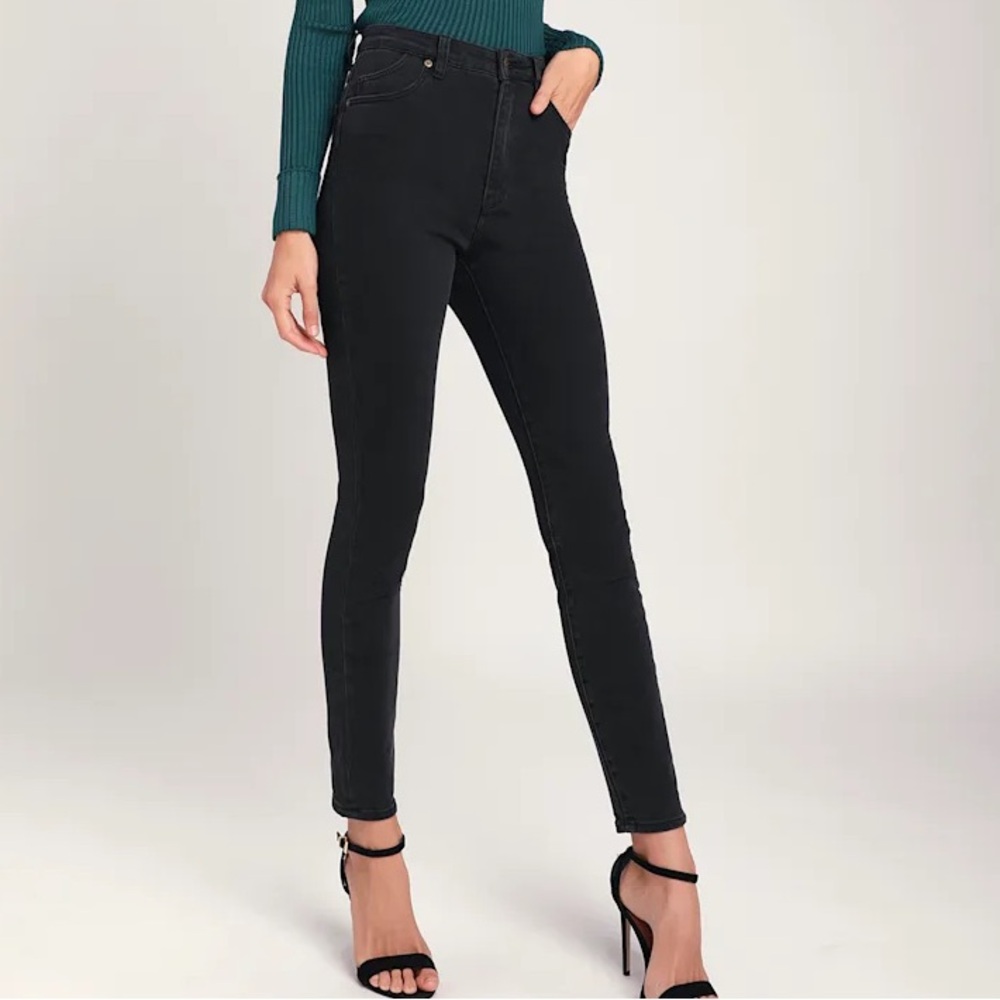 Rolla's Eastcoast Ankle High-Waisted Skinny Jeans in Washed Black - Size 27